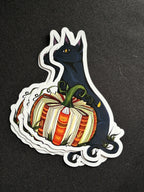 Fall Black Cat Sticker