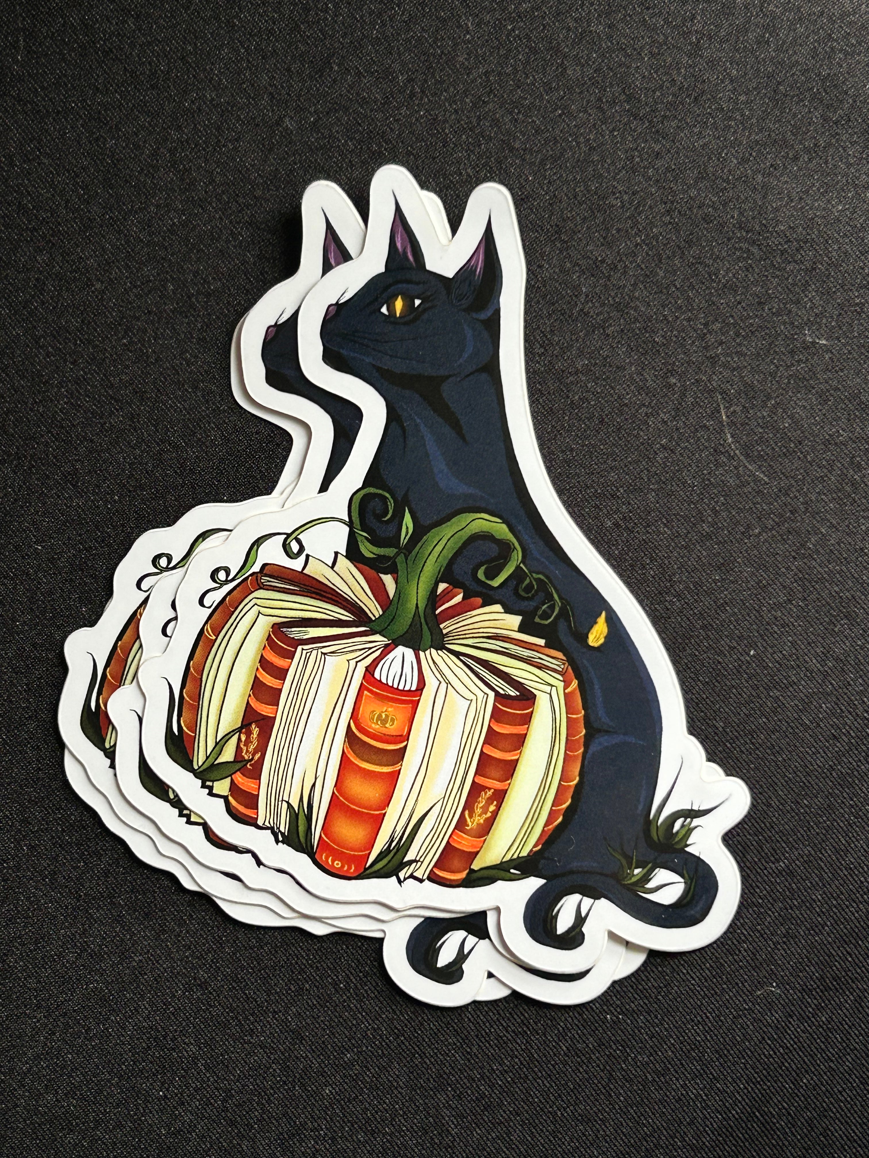 Fall Black Cat Sticker