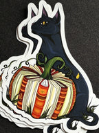 Fall Black Cat Sticker